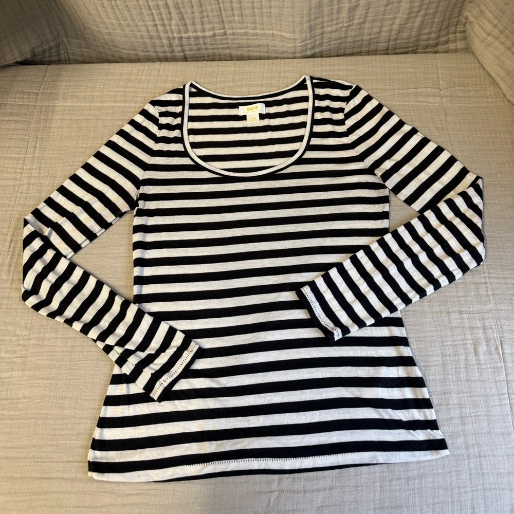 Mauve black and white stripe shirt